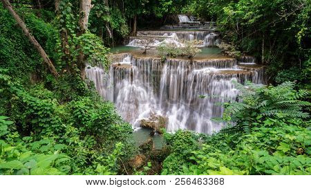 Huay Mae Kamin Waterfall  At Khuean Srinagarindra National Park Kanchanaburi Povince , Thailand