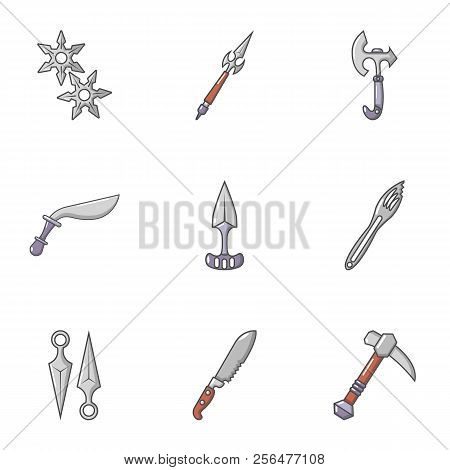 Arsenal Icons Set. Cartoon Set Of 9 Arsenal Vector Icons For Web Isolated On White Background