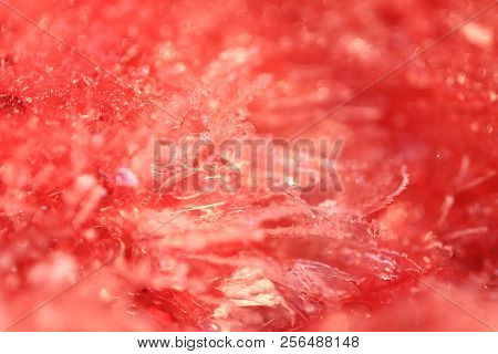 Abstract Red Background Blur Color For Design, Line Pattern, Shiny Texture Of Crystal Ice With Spark