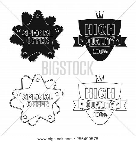 Vector Design Of Emblem And Badge Sign. Set Of Emblem And Sticker Stock Vector Illustration.