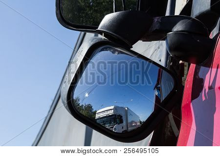 The Collision Of Two Trucks In Latvia, On The A8 Road, Occurred On August 23, 2018