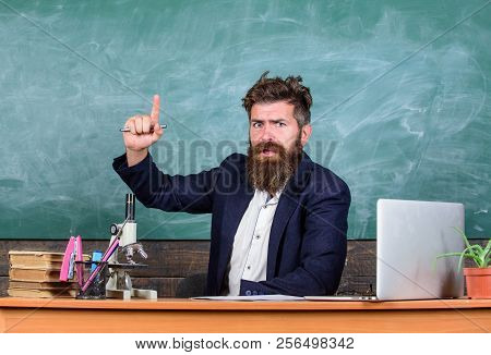 Teacher Bearded Man Tell Interesting Story.teacher Interesting Interlocutor As Best Friend. Teacher 