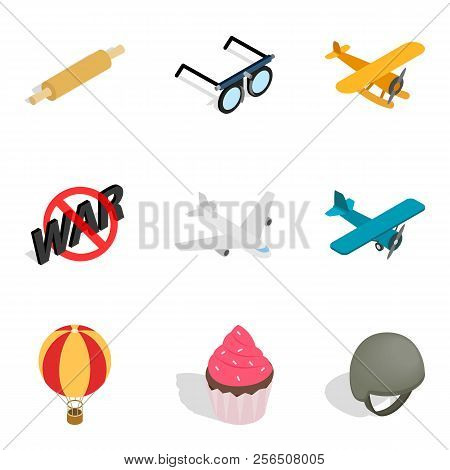 Metier Icons Set. Isometric Set Of 9 Metier Icons For Web Isolated On White Background