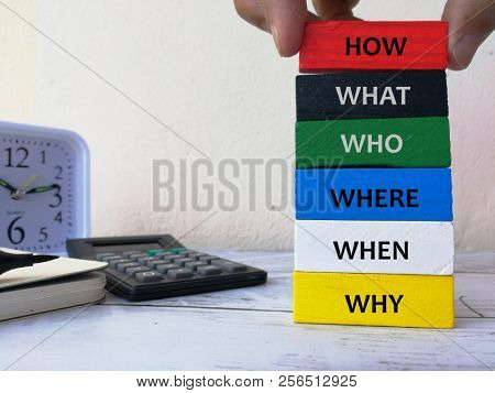 Strategic thinking process with wood blocks