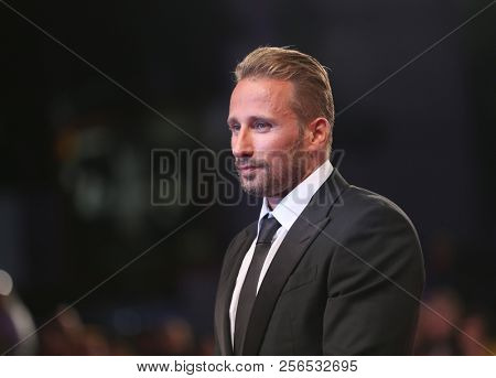 Matthias Schoenaerts walks the red carpet ahead of the 'Freres Ennemis (Close Enemies)' screening during the 75th Venice Film Festival at Sala Grande on September 1, 2018 in Venice, Italy.