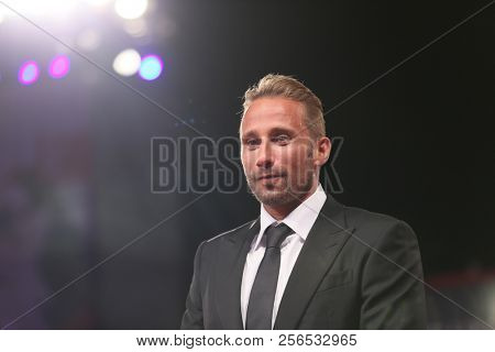 Matthias Schoenaerts walks the red carpet ahead of the 'Freres Ennemis (Close Enemies)' screening during the 75th Venice Film Festival at Sala Grande on September 1, 2018 in Venice, Italy.