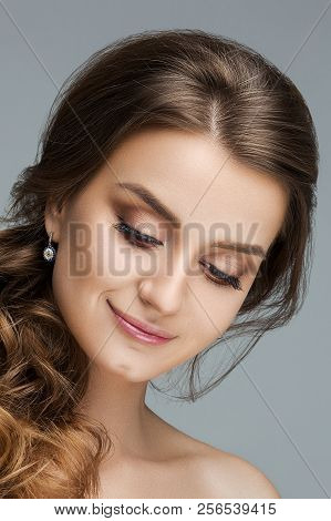 Sensuality Woman Touching By Hand Perfect Skin.