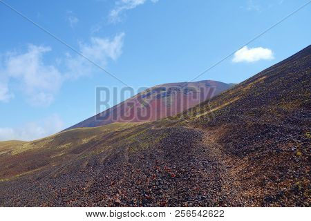 Hiking Trail Leading To The Top Of The Mount Azhdahak Which Is A Volcano With A Lake Inside In Gegha