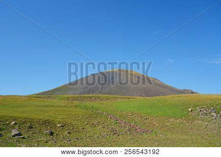 Landscape Between Azhdahak Volcano And Lake Akna In Geghama Mountains Full Of Volcanos, Armenia