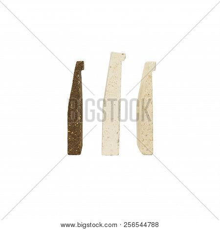 Fireproof products casting processing. Products for use in high modes, lining furnaces, foundry tracts, laboratory glassware,  isolated on white background.