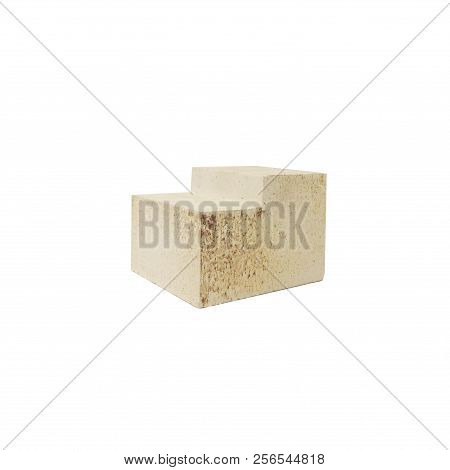 Fireproof products casting processing. Products for use in high modes, lining furnaces, foundry tracts, laboratory glassware,  isolated on white background.