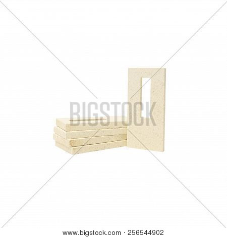 Fireproof products casting processing. Products for use in high modes, lining furnaces, foundry tracts, laboratory glassware,  isolated on white background.