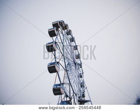 Amusement Park In Minimalist Style For Background