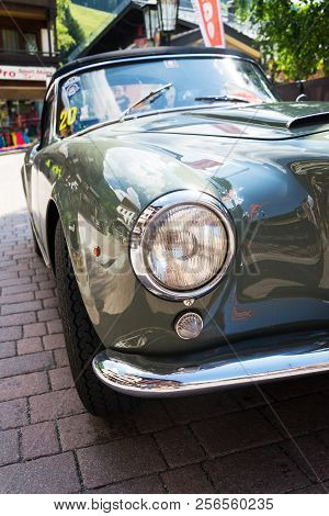 Saalbach-hinterglemm, Austria - June 21 2018: Vintage Italian Car Lancia Lancia Aurelia B 24 From 19