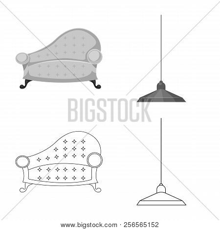 Vector Illustration Of Furniture And Apartment Logo. Set Of Furniture And Home Stock Symbol For Web.