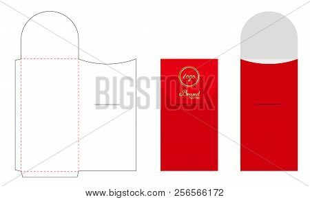Envelope Die Cut Mock Up Template Vector