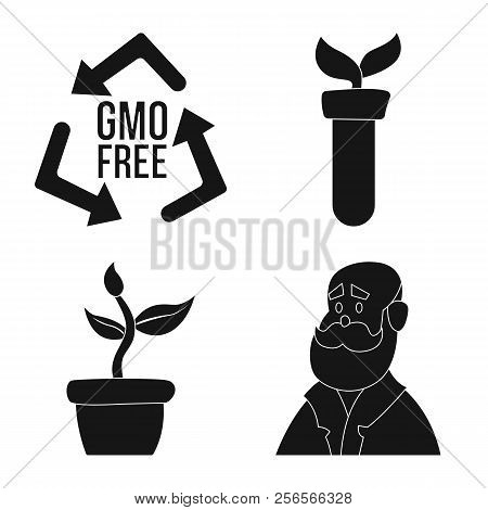Vector Illustration Of Genetic And Plant Sign. Set Of Genetic And Biotechnology Vector Icon For Stoc