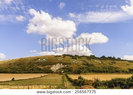 The Fovant Badges Are A Set Of Regimental Badges Cut Into A Chalk Hill, Fovant Down, Near Fovant, In