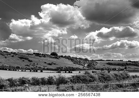 The Fovant Badges Are A Set Of Regimental Badges Cut Into A Chalk Hill, Fovant Down, Near Fovant, In