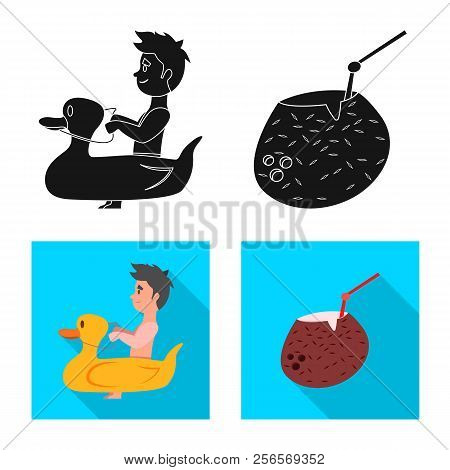Vector Design Of Pool And Swimming Symbol. Collection Of Pool And Activity Stock Vector Illustration