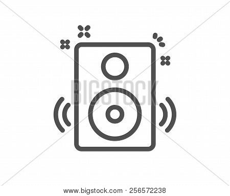 Speakers Line Icon. Music Sound Sign. Musical Device Symbol. Quality Design Element. Classic Style S