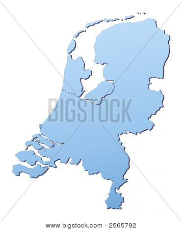 Holland kort fyldt med lys blå Gradient