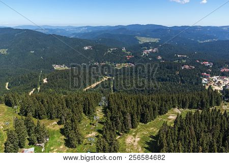 Amazing Landscape Of Rhodope Mountains From Snezhanka Tower Near Ski Resort Pamporovo, Smolyan Regio
