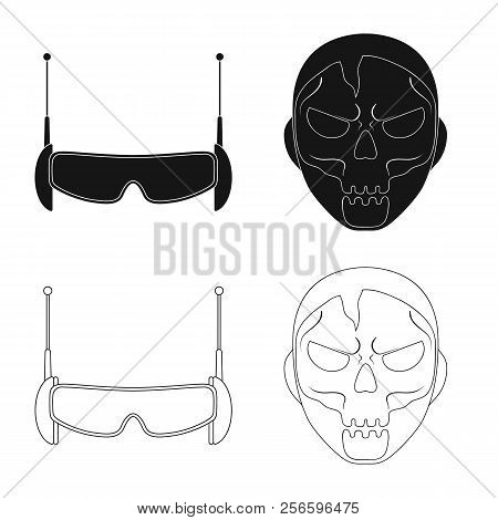 Vector Illustration Of Hero And Mask Sign. Collection Of Hero And Superhero Stock Symbol For Web.
