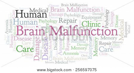 Brain Malfunction Word Cloud. Wordcloud Made With Text Only.