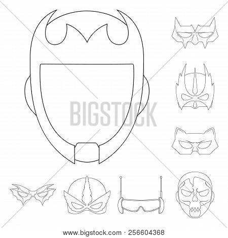 Vector Illustration Of Hero And Mask Icon. Set Of Hero And Superhero Stock Vector Illustration.