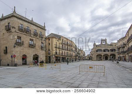 Lastres, Asturias, Spain: January 2016: Old Stone Architecture And Tower Clock  In Lastres, Sailor C