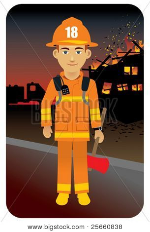 Fire fighter in uniform.

Visit my portfolio for more professions and business persons.