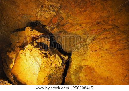 View On The Inside Of A Very Old Stone Cave