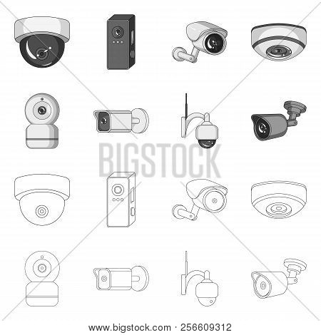 Vector Design Of Cctv And Camera Logo. Collection Of Cctv And System Vector Icon For Stock.
