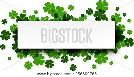Saint Patrick's Day Background With Four-leaved Shamrocks.