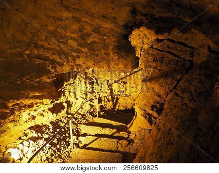 View On The Inside Of A Very Old Stone Cave