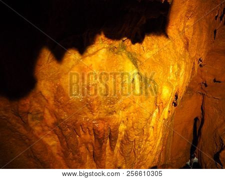 View On The Inside Of A Very Old Stone Cave