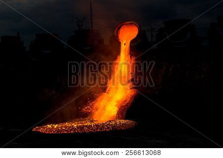 Domestic Slag Discharge At The Iron Foundry, Industrial Landscape