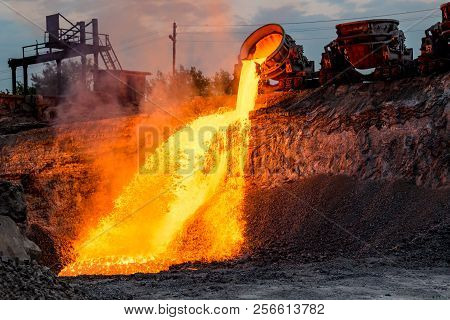 Domestic Slag Discharge At The Iron Foundry, Industrial Landscape