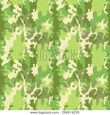 Camouflage Vector Texture - Seamless Military Camo Fashion Fabric Background.