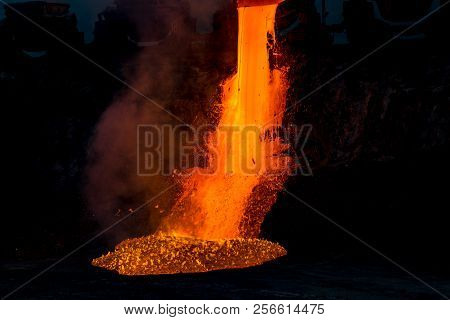 Domestic Slag Discharge At The Iron Foundry, Industrial Landscape