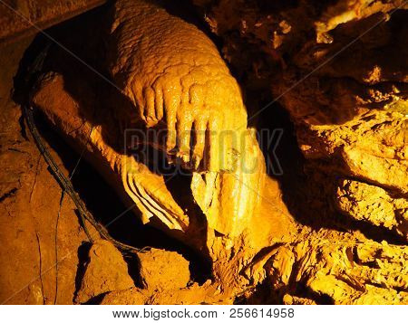 View On The Inside Of A Very Old Stone Cave