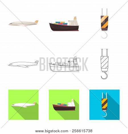 Vector Illustration Of Goods And Cargo Sign. Set Of Goods And Warehouse Vector Icon For Stock.
