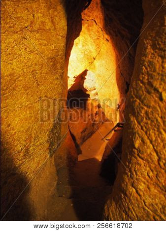 View On The Inside Of A Very Old Stone Cave