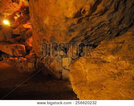 View On The Inside Of A Very Old Stone Cave
