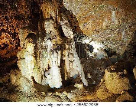 View On The Inside Of A Very Old Stone Cave
