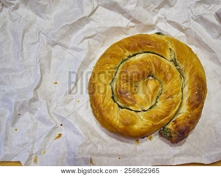 A Traditional Spanakotiropita, Spinach And Feta Pie.