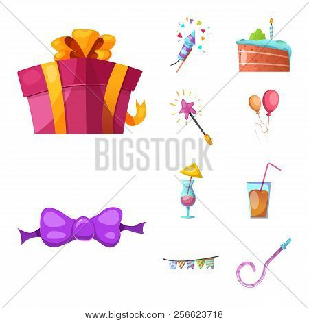 Isolated Object Of Party And Birthday Sign. Collection Of Party And Celebration Vector Icon For Stoc