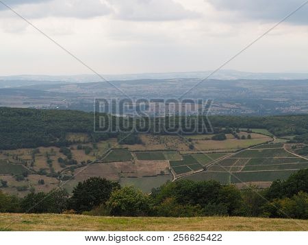View On The French Countryside From The Village Of Mont Saint-romain, France