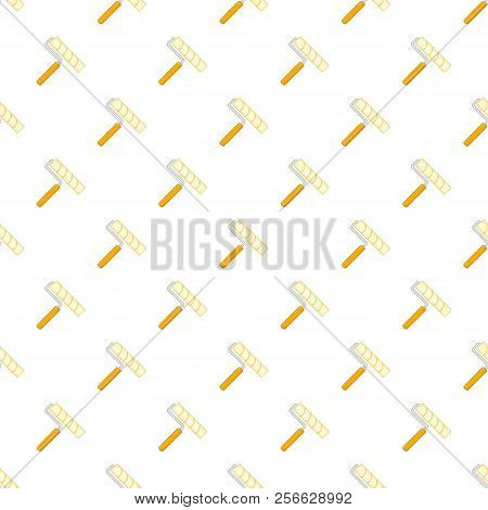 Paint Roller Pattern. Cartoon Illustration Of Paint Roller Pattern For Web